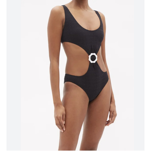 Lisa Marie Fernandez Women's Scallop Buckle Cut Out‎ Maillot - Picture 1 of 5